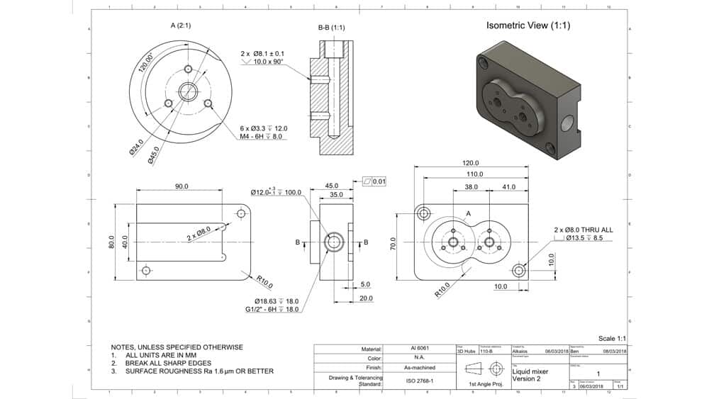 Draft technical drawings